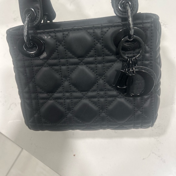 Christian Dior Lady Dior Micro Bag - Matte Black Lambskin Cannage - Picture 1 of 4